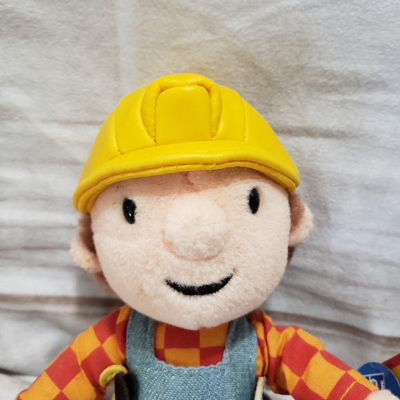 🌞SOLD🌞 Applause Bob The Builder 6.5" Posable Plush Doll 2001 Faux Leather - Picture 4 of 15